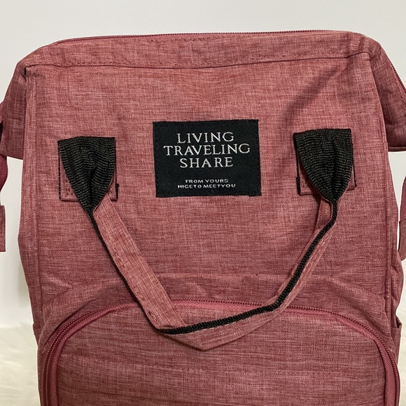 Baby Diaper Bag Maroon With Gray interior NWOT - Picture 2 of 11